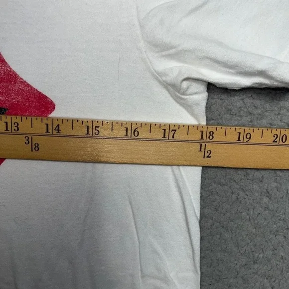 The Rolling Stones Lips and Tongue T Shirt Women's Sz Small White Cropped Tee - Picture 5 of 6